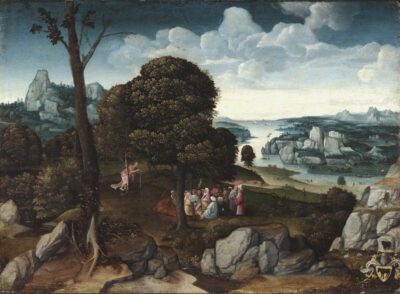 Joachim Patinir, Landscape with Saint John the Baptist Preaching, 1515–1518, oil on panel, Philadelphia Museum of Art