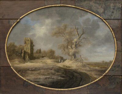 Willem Kool, River Landscape with a Tower, 1640, oil on oval panel, Private Collection, Denmark