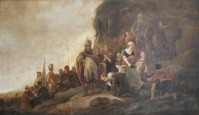 Workshop or circle of Jacob de Wet, The Meeting of Abigail and David, oil on panel, Private Collection Denmark