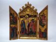 Southern Netherlands, Triptych of the Crucifixion, ca. 1410, oil on wood, center panel, wings, Staatliches Museum, Schwerin