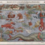 Sebastian Münster, Sea Monsters from Cosmographia (1550), woodcut.