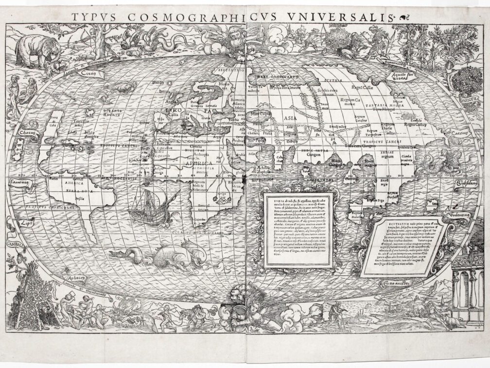 Hans Holbein the Younger, World Map, Typus cosmographicus universalis, 1532, woodcut
