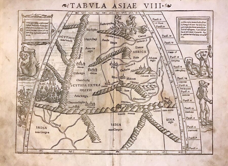 Sebastian Münster, Eastern Scythia, Tabula Asia VIII, from Geographia universalis, 1540, woodcut