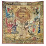 Bernard van Orley, designer, Atlas Supports an Armillary Sphere, from The Spheres, ca. 1530, tapestry, Brussels tapestry. Patrimonio Nacional, Madrid