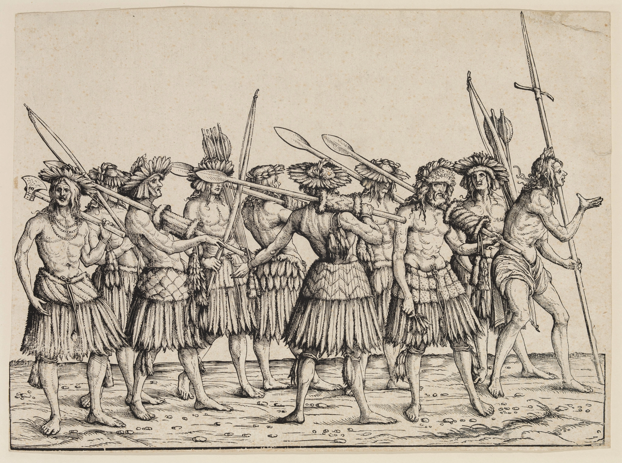 Hans Burgkmair, People from Calicut, from The Triumphal Procession of Emperor Maximilian (Triumph Des Kaisers Maximilian I), Printed 1883–1884, The Metropolitan Museum of Art, New York, Harris Brisbane Dick Fund, 1932