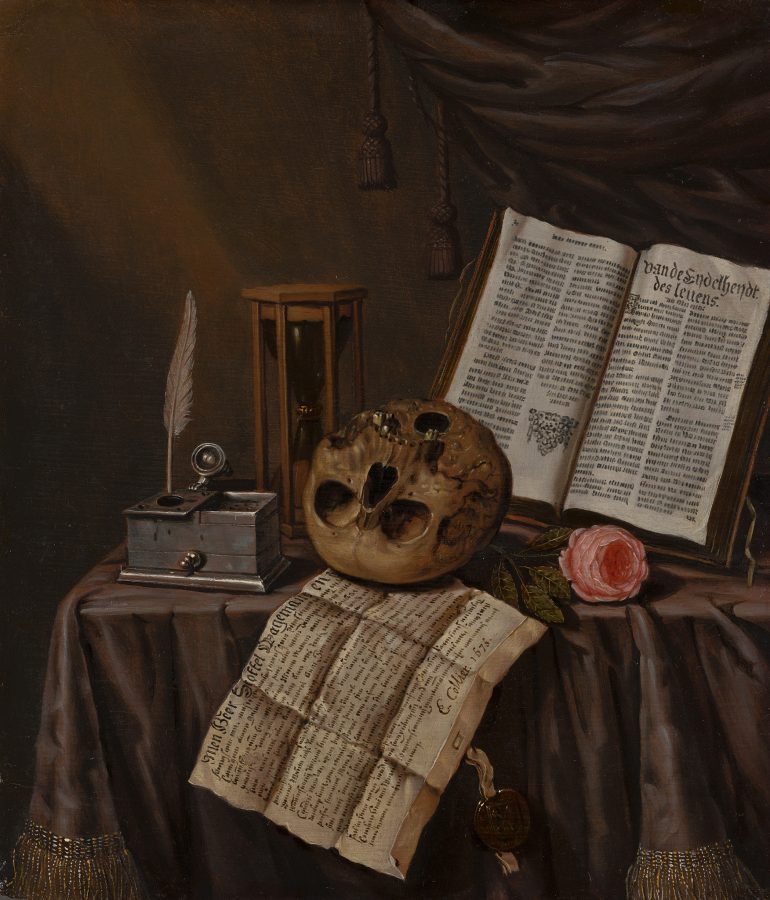 Edwaert Collier, Vanitas Still Life, ca. 1675, oil on panel, Mauritshuis, The Hague