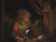 Gerrit Dou, Old Woman at a Window with a Candle, 1671, oil on panel, The Leiden Collection, New York