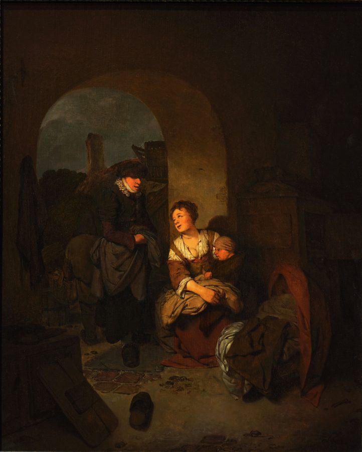 Cornelis Bega, Visit to a Mother and Child, 1663, oil on panel, Suermondt-Ludwig Museum, Aachen