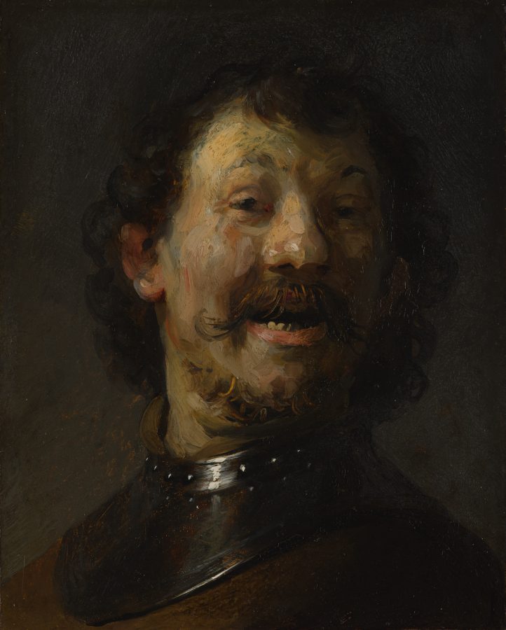 Rembrandt van Rijn, The Laughing Man, ca. 1629&ndash;1630, oil on gilded copper, Mauritshuis, The Hague, inv. no. 598