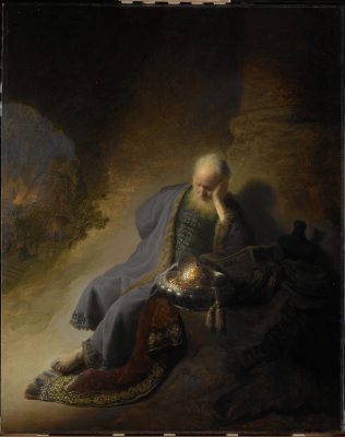 Rembrandt van Rijn, Jeremiah Lamenting the Destruction of Jerusalem, 1630, oil on panel, Rijksmuseum, Amsterdam