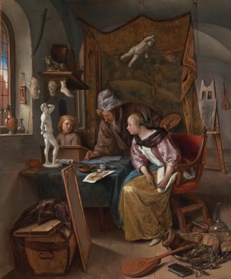 Jan Steen, The Drawing Lesson, ca. 1665, oil on panel, The J. Paul Getty Museum, Los Angeles