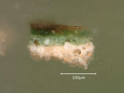 Cross-section from The Sleeping Man in the Boat Scene (bay 6),&nbsp; Unknown Artist, Scene from the Story of Saint Maurille (fig. 3)
