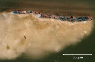 Cross-section from The Purple Garment of a Character in the Boat Scene (bay 6), Unknown Artist, Scene from the Story of Saint Maurille (fig. 3)