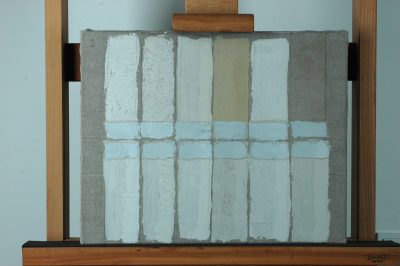 Non-illusionistic reconstruction exploring the visual and chemical properties of various types of canvas grounds described in historical recipes.