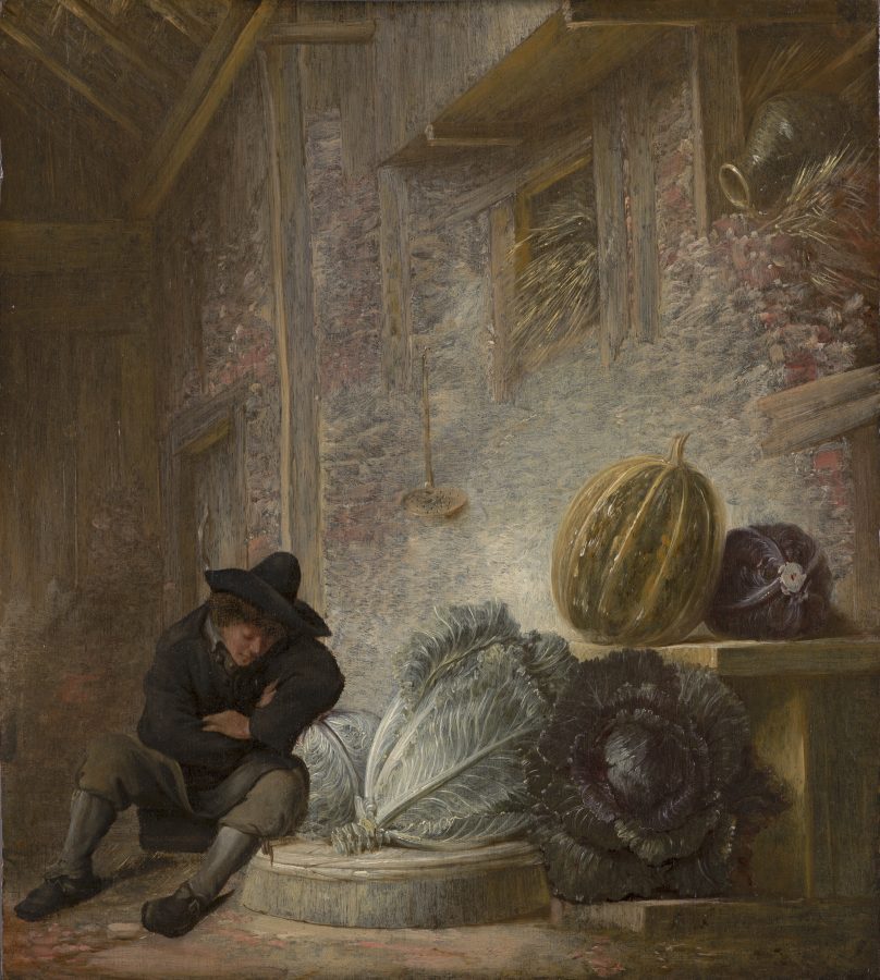 Fran&ccedil;ois Ryckhals, Boy Sleeping in a Barn, ca. 1640&ndash;1643, oil on panel, Mauritshuis, The Hague