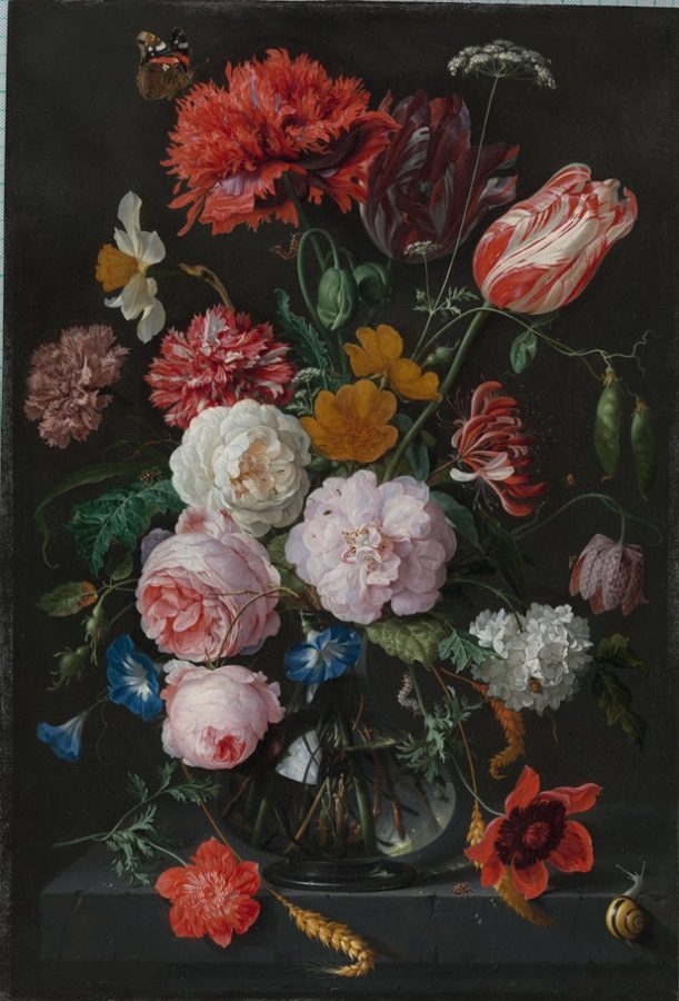 Jan Davidsz. de Heem, Still Life with Flowers in a Glass Vase, 1650–1683, oil on copper, Rijksmuseum