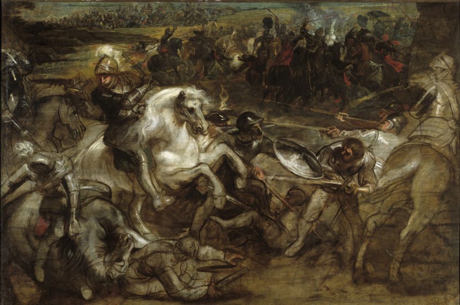 Peter Paul Rubens and Peter Snayers, Henry IV at the Battle of Ivry, ca. 1628–1631, oil on canvas, City of Antwerp Collection/ Rubenshuis, Antwerp