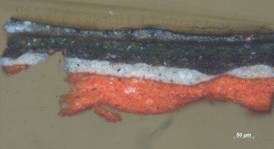 Cross-section from Rembrandt van Rijn, A Scholar in His Study, 1634, oil on canvas, National Gallery Prague, Czech Republic