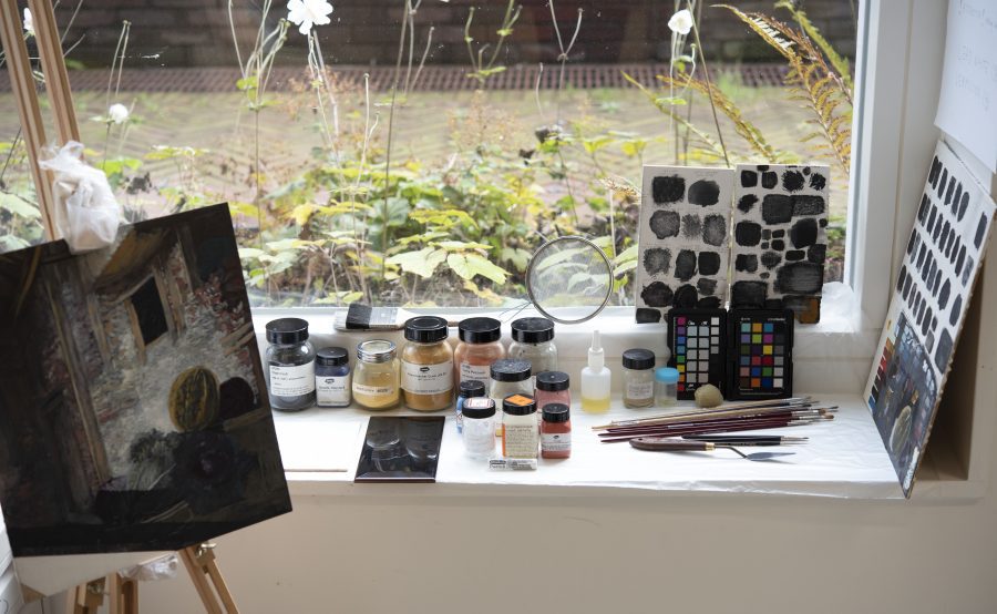 Set-up of the reconstruction laboratory where the Ryckhals reconstruction was made