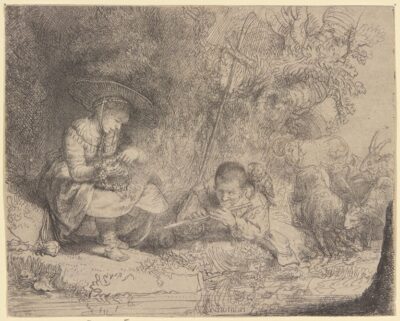Rembrandt van Rijn, The Flute Player, 1642, etching and drypoint on laid paper (B188 iv), Herzog Anton Ulrich Museum, Braunschweig, inv. no. 5535