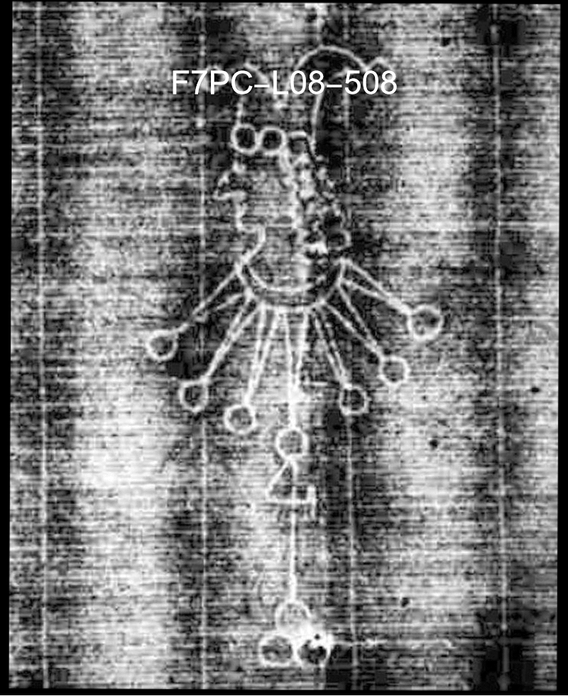 20. Overlay GIF of marked watermark from Laurentius, <em>Watermarks</em> entry 508 and marked watermark of Foolscap with Seven-Pointed Collar K.a.c. from Dietz entry EH 026061