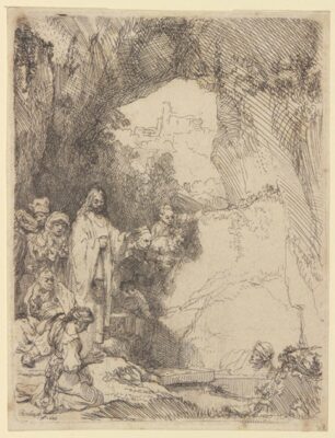 Rembrandt van Rijn, <em>The Raising of Lazarus: Small Plate</em>, 1642, etching (B72 i/ii), Herzog Anton Ulrich Museum, Braunschweig