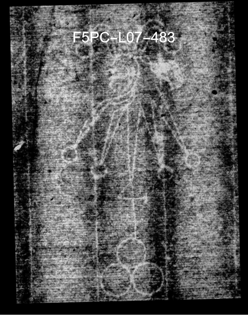 Overlay GIF with marked watermark locations (indicated with red dots) of Foolscap with Five-Pointed Collar watermarks H.b.a and H.b.b. from Dietz Dataset entries EH 026097 and EH026096