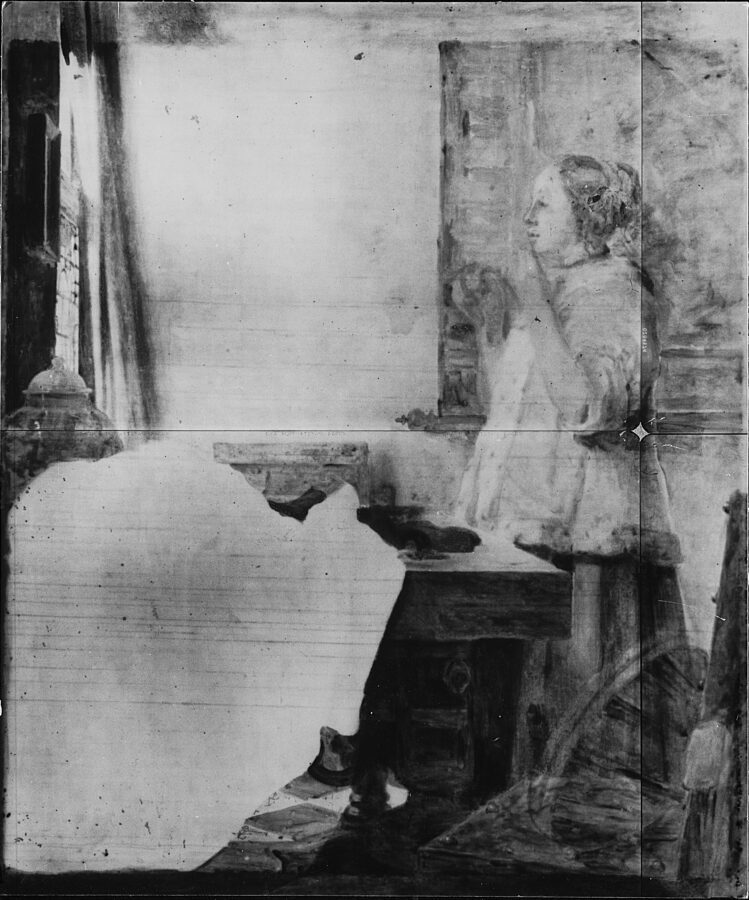 Fig. 51 - Neutron activation autoradiograph of Vermeer, A Woman with a Pearl Necklace (fig. 50)