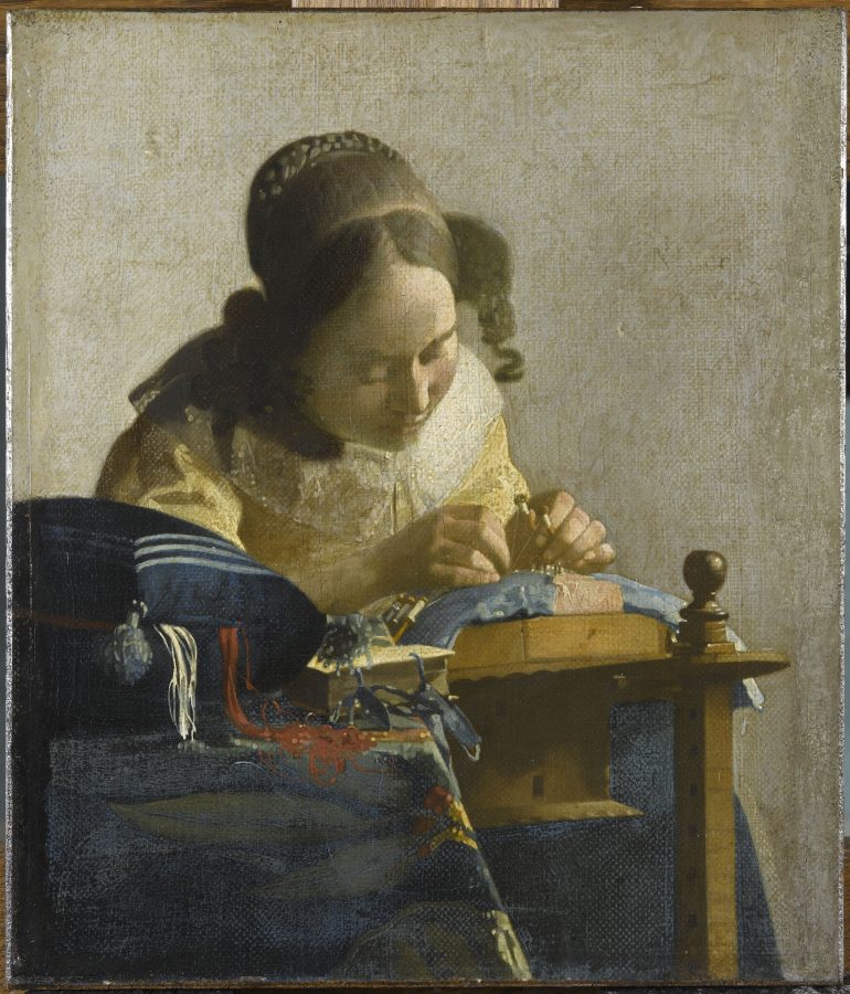 Fig. 63- Johannes Vermeer, The Lacemaker, ca. 1669–1671, oil on canvas, Musée du Louvre, Paris