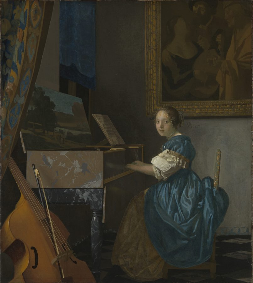 Fig. 65 - Johannes Vermeer, A Woman Seated at a Virginal, ca. 1671−1674, oil on canvas, The National Gallery, London