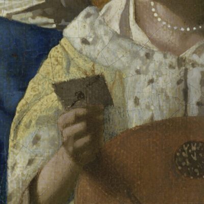 Fig. 69 - Unidentified artist, The Love Letter (fig. 57), detail of jacket