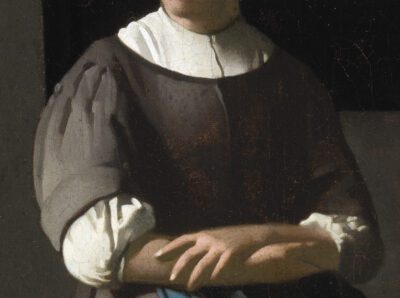 Fig. 73 - Vermeer, A Woman Writing a Letter, with Her Maid (fig. 70), detail of maid’s jacket