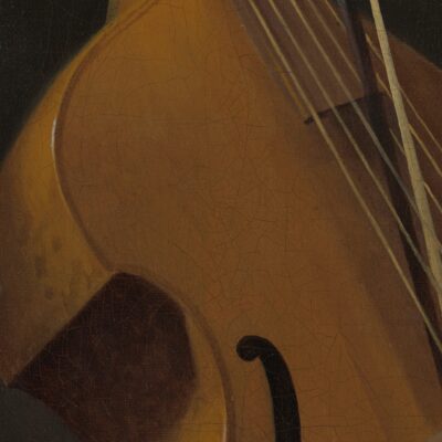 Fig 75 - Vermeer, A Woman Seated at a Virginal (fig. 65), detail of viola da gamba