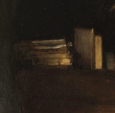 Fig. 81 - Vermeer, The Geographer (fig. 60), detail of books in background