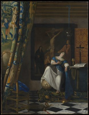 Fig. 92 - Johannes Vermeer, The Allegory of the Catholic Faith, ca. 1671−1675, oil on canvas, The Metropolitan Museum of Art, New York