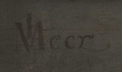Fig. 97 - Vermeer, A Woman Seated at the Virginal (fig. 65), detail of signature