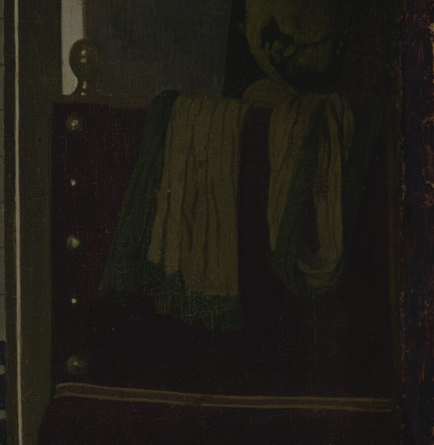 Fig. 99 - Unidentified artist, The Love Letter (fig. 57), detail of scarf on chair