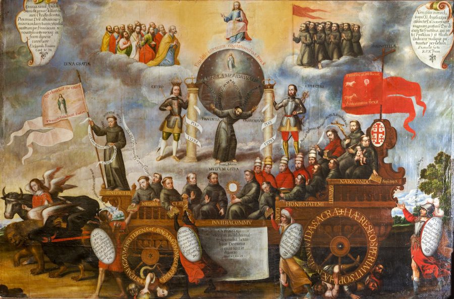 Fig. 11 - Unknown Peruvian artist, Triumph of the Immaculate Virgin, ca. 1725–1750, oil on canvas, Iglesia de San Francisco, Cochabamba, Bolivia
