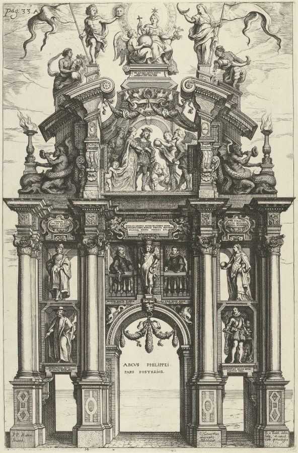 Fig. 25 - Theodoor van Thulden after Peter Paul Rubens, Back Side of the Arch of Philip, 1641, etching and engraving, Rijksmuseum, Amsterdam