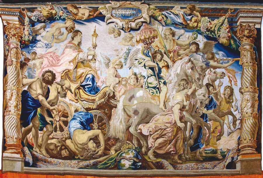 Fig. 3 - Jan Raes II after Peter Paul Rubens, Triumph of the Church Through the Eucharist, ca. 1628, tapestry, Monasterio de las Descalzas Reales, Madrid