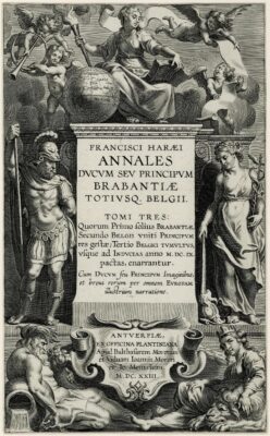 Fig. 35 - Cornelis Galle after Peter Paul Rubens, Title Page of “Franciscus Haraeus, Annales ducum Brabantiae,” 1623, engraving, folio. The British Museum, London