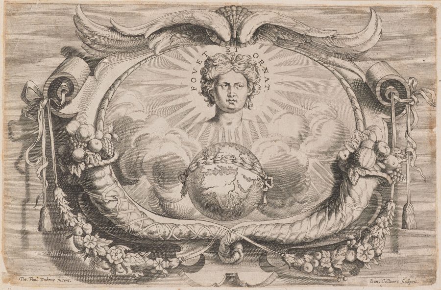Fig. 36 - Jan Collaert II after Peter Paul Rubens, Printer’s Device for Jan van Keerbergen, 1614, engraving, 28.5 × 17.7 cm. National Gallery of Art, Washington