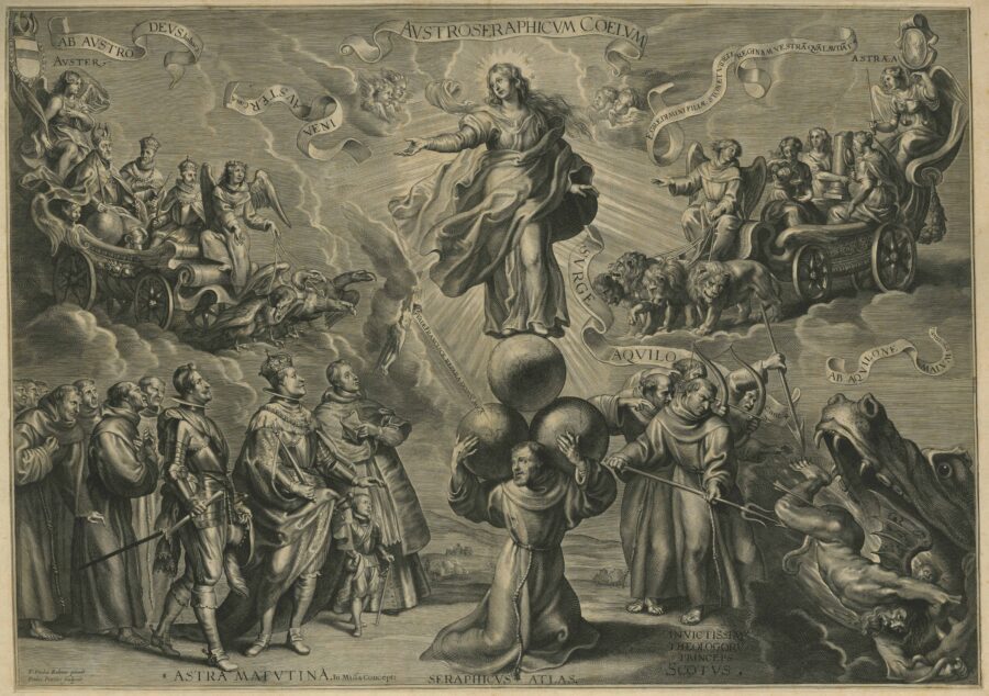 Fig. 7 - Paulus Pontius, after Peter Paul Rubens, The Austroseraphic Heavens, ca. 1632, engraving, Collectie Stad Antwerpen, Rubenshuis